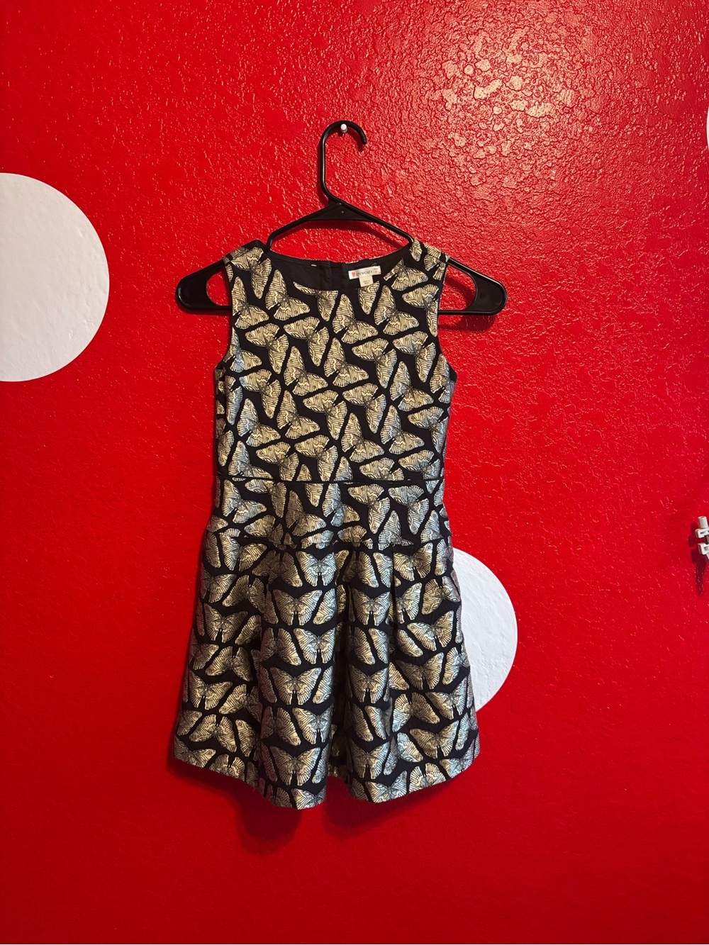 Crewcuts Gold and Black Metallic Fit-and-Flare Dress
